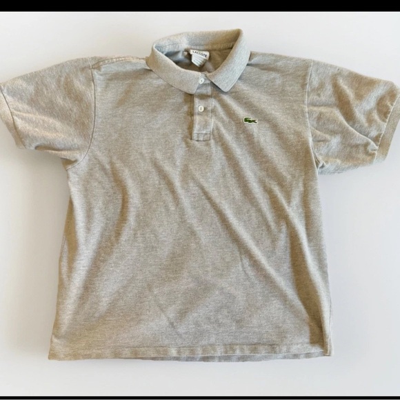 Lacoste Polo Shirt Men L EU 5 Light Gray Classic Fit Short Sleeve Knit 42" x 26 - Picture 1 of 8